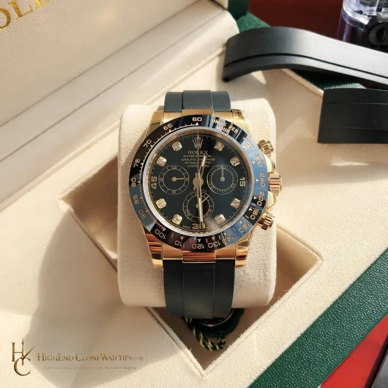 Rolex Daytona 116518LN-0046 angled dial view super clone watch