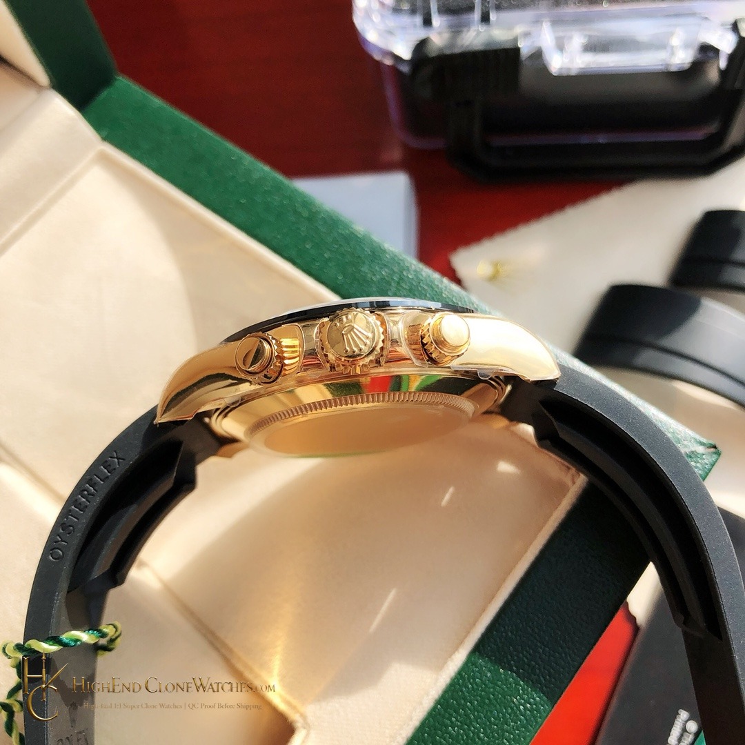 Rolex Daytona 116518LN-0046 crown and case detail super clone watch