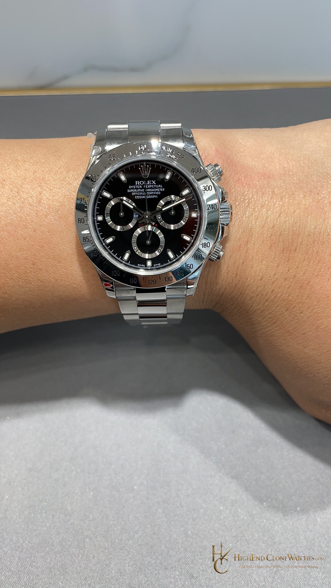 Rolex Daytona 116520-78590 crown and case detail super clone watch