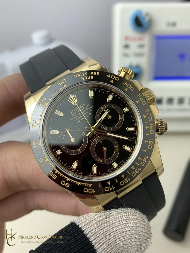 Rolex Daytona 116519LN angled dial view super clone watch