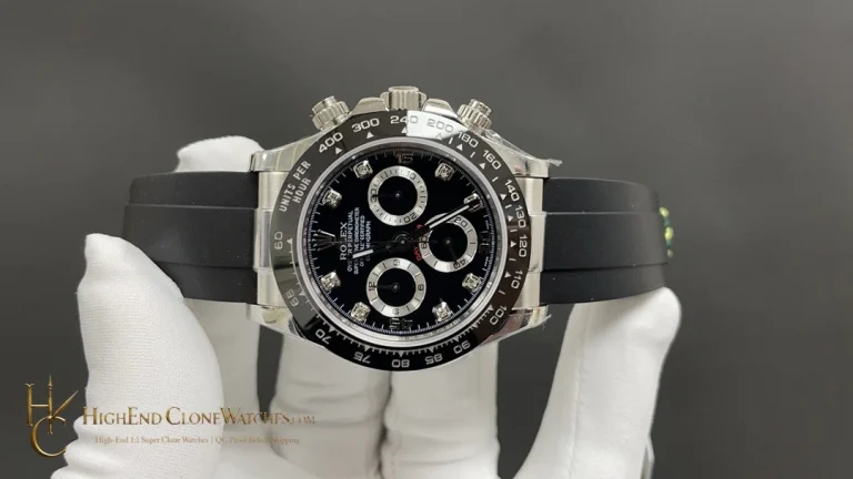 Rolex Daytona 116519LN-0025 angled dial view super clone watch