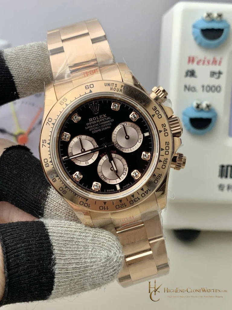 Rolex Daytona 126505G angled dial view super clone watch