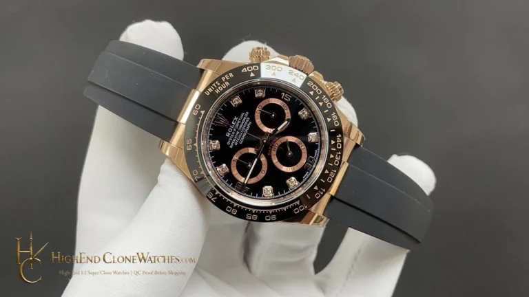 Rolex Daytona 116515LN-0057 angled dial view super clone watch