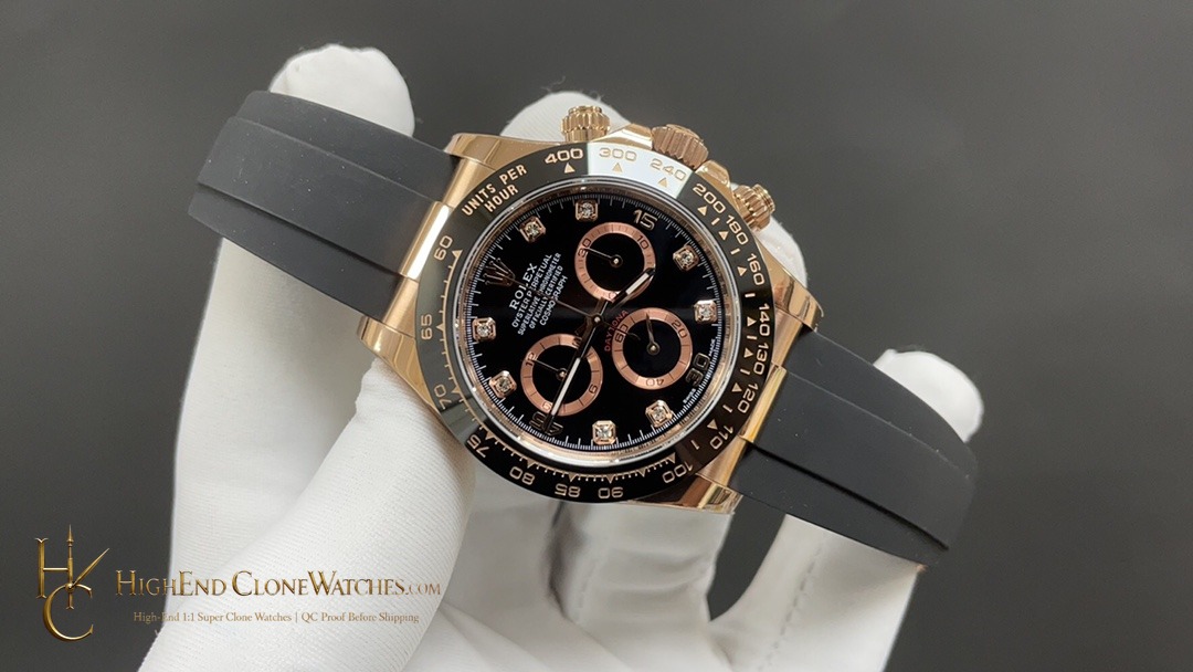 Rolex Daytona 116515LN-0057 angled dial view super clone watch