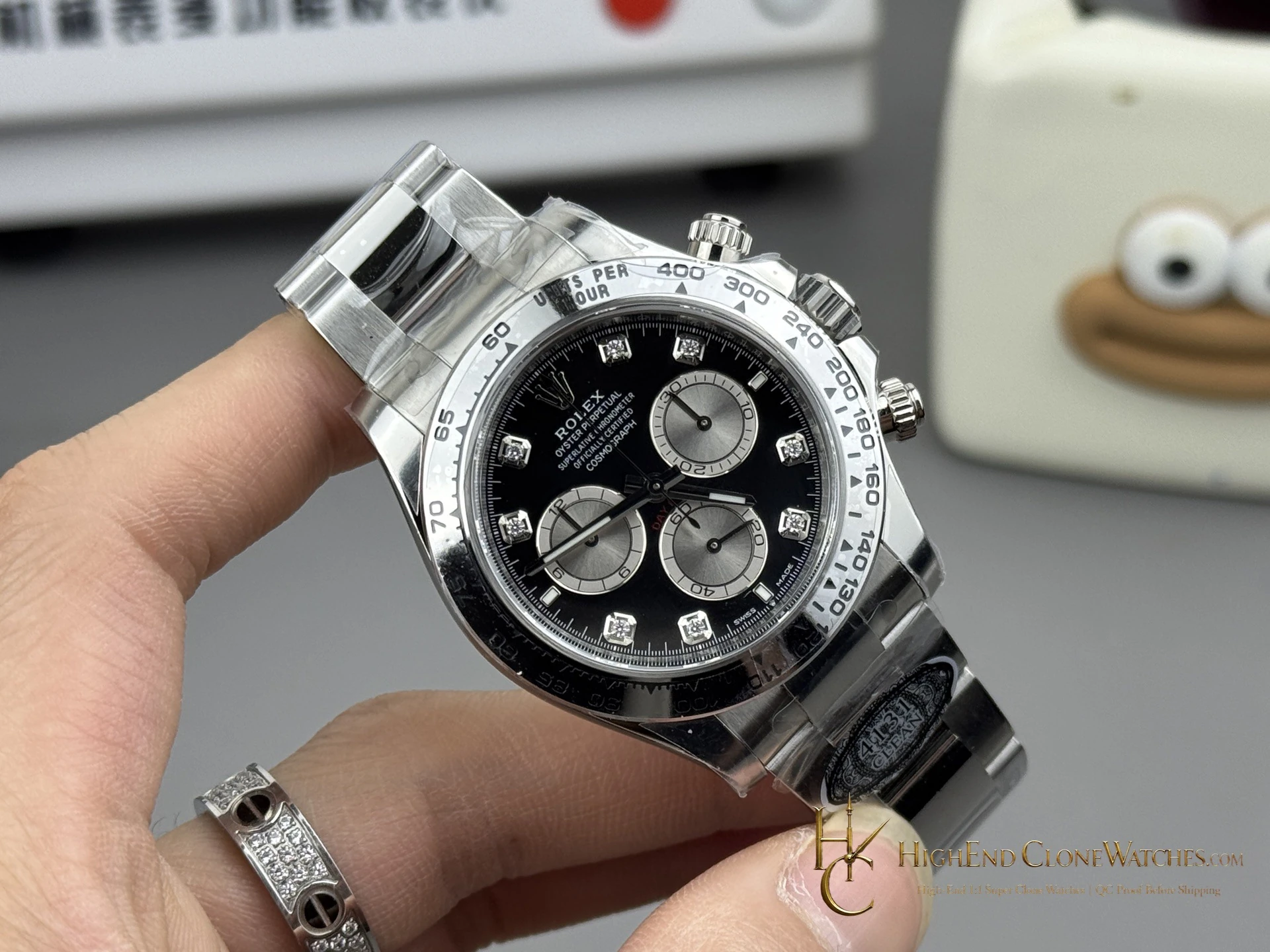 Rolex Daytona 126509-0002 angled dial view super clone watch