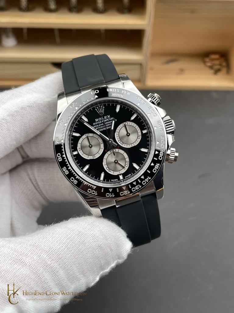 Rolex Daytona 126519LN-0002 angled dial view super clone watch