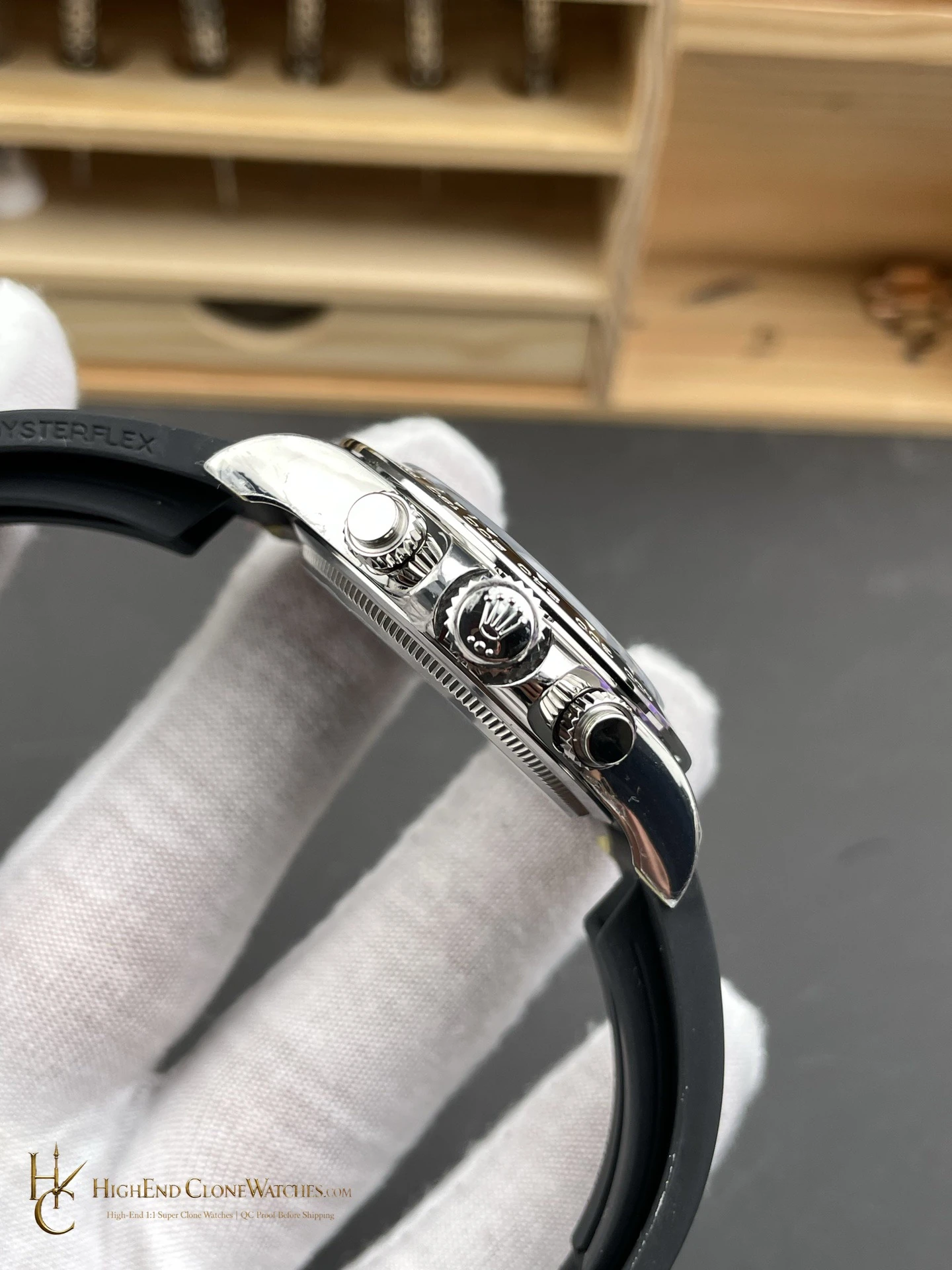 Rolex Daytona 126519LN-0002 bezel detail super clone watch