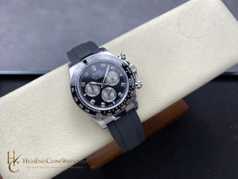 Rolex Daytona 126519LN-0004 angled dial view super clone watch