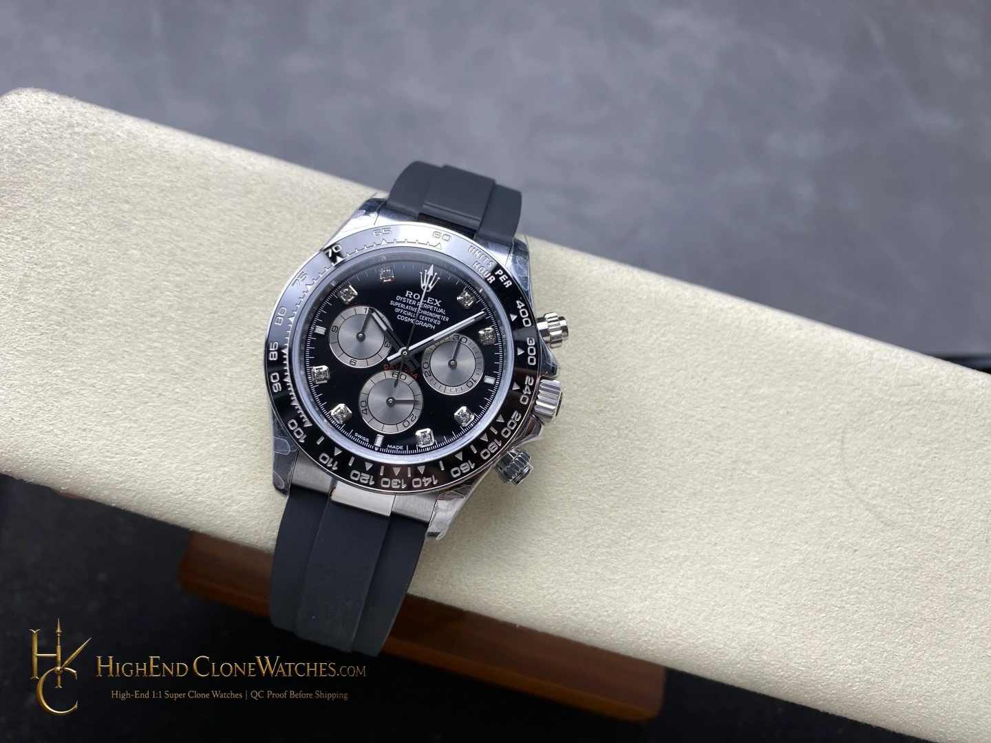 Rolex Daytona 126519LN-0004 crown and case detail super clone watch