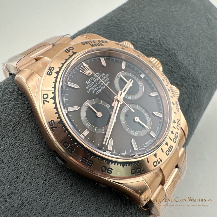 Rolex Daytona M126505-0005 crown and case detail super clone watch