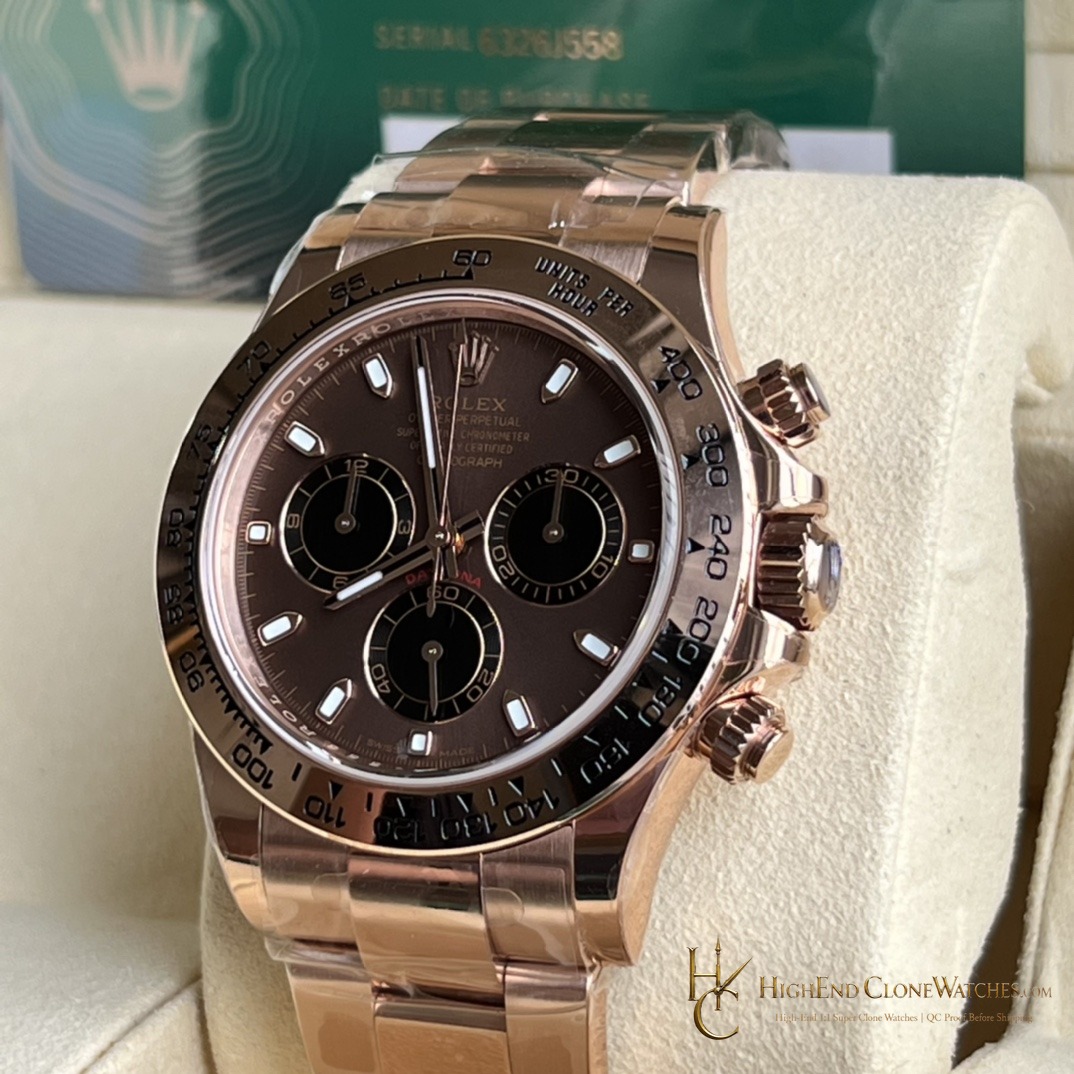 Rolex Daytona m116505-0013 angled dial view super clone watch