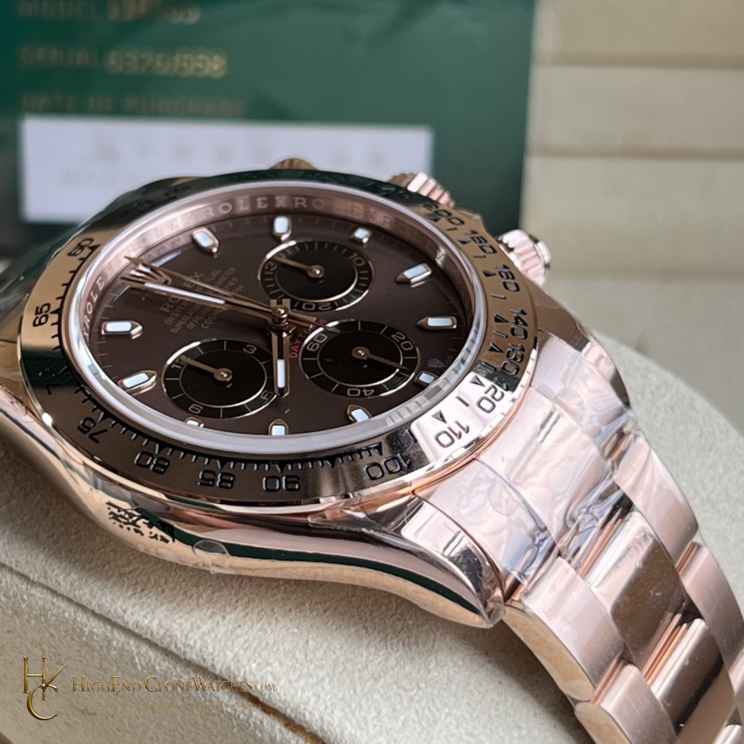 Rolex Daytona m116505-0013 crown and case detail super clone watch
