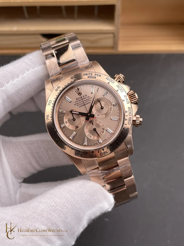Rolex Daytona M116505-0017 angled dial view super clone watch