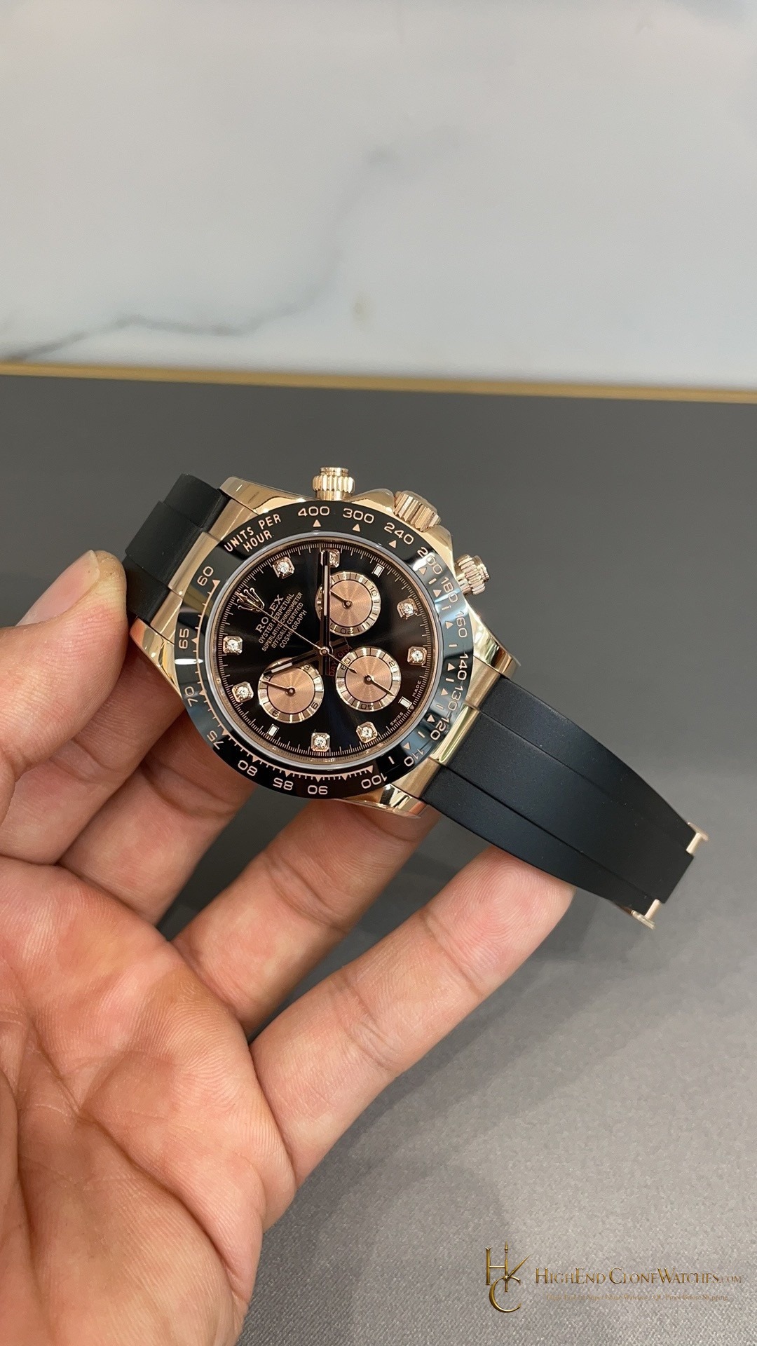 Rolex Daytona M126515LN-0004 angled dial view super clone watch
