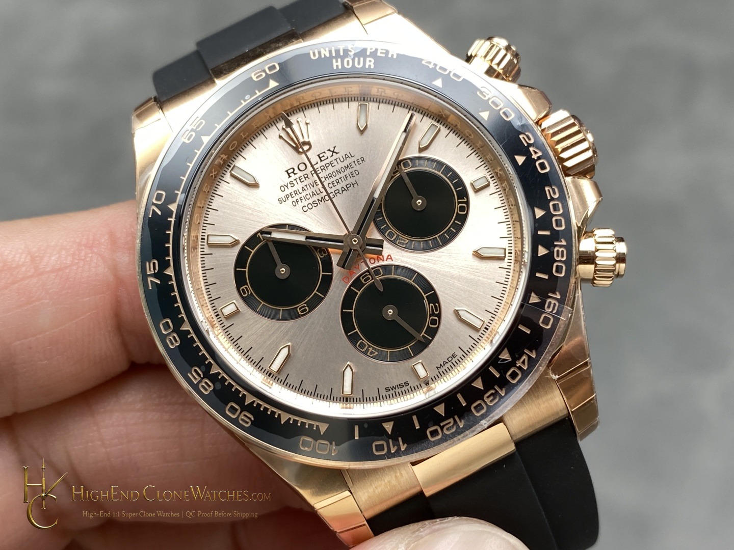 Rolex Daytona 126515LN-0006 angled dial view super clone watch