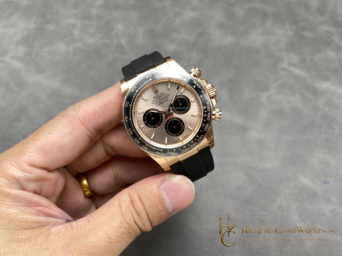 Rolex Daytona 126515LN-0006 bezel detail super clone watch