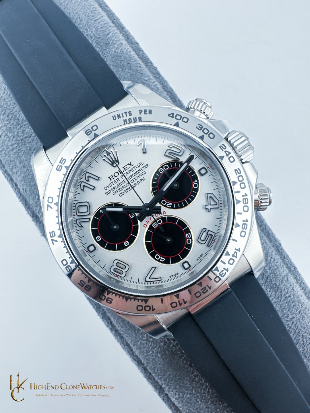 Rolex Daytona 116519-4130 angled dial view super clone watch