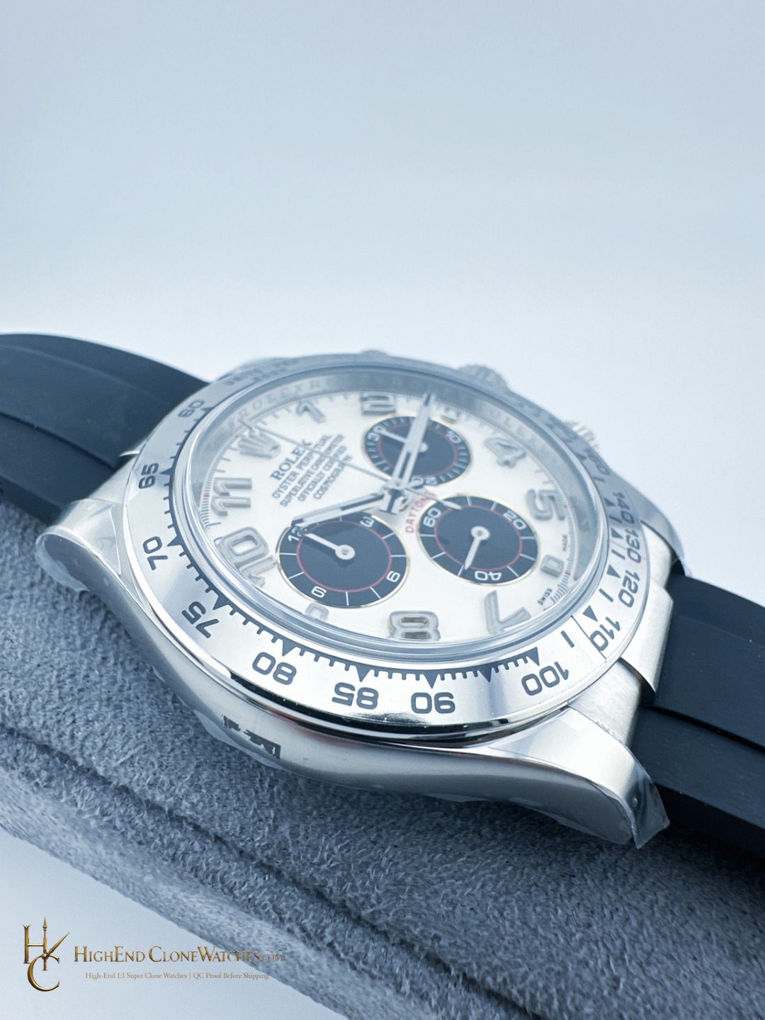 Rolex Daytona 116519-4130 crown and case detail super clone watch