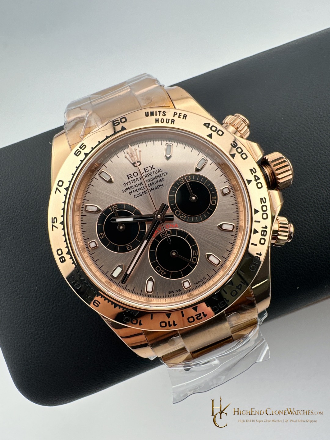 Rolex Daytona m116505-0016 angled dial view super clone watch