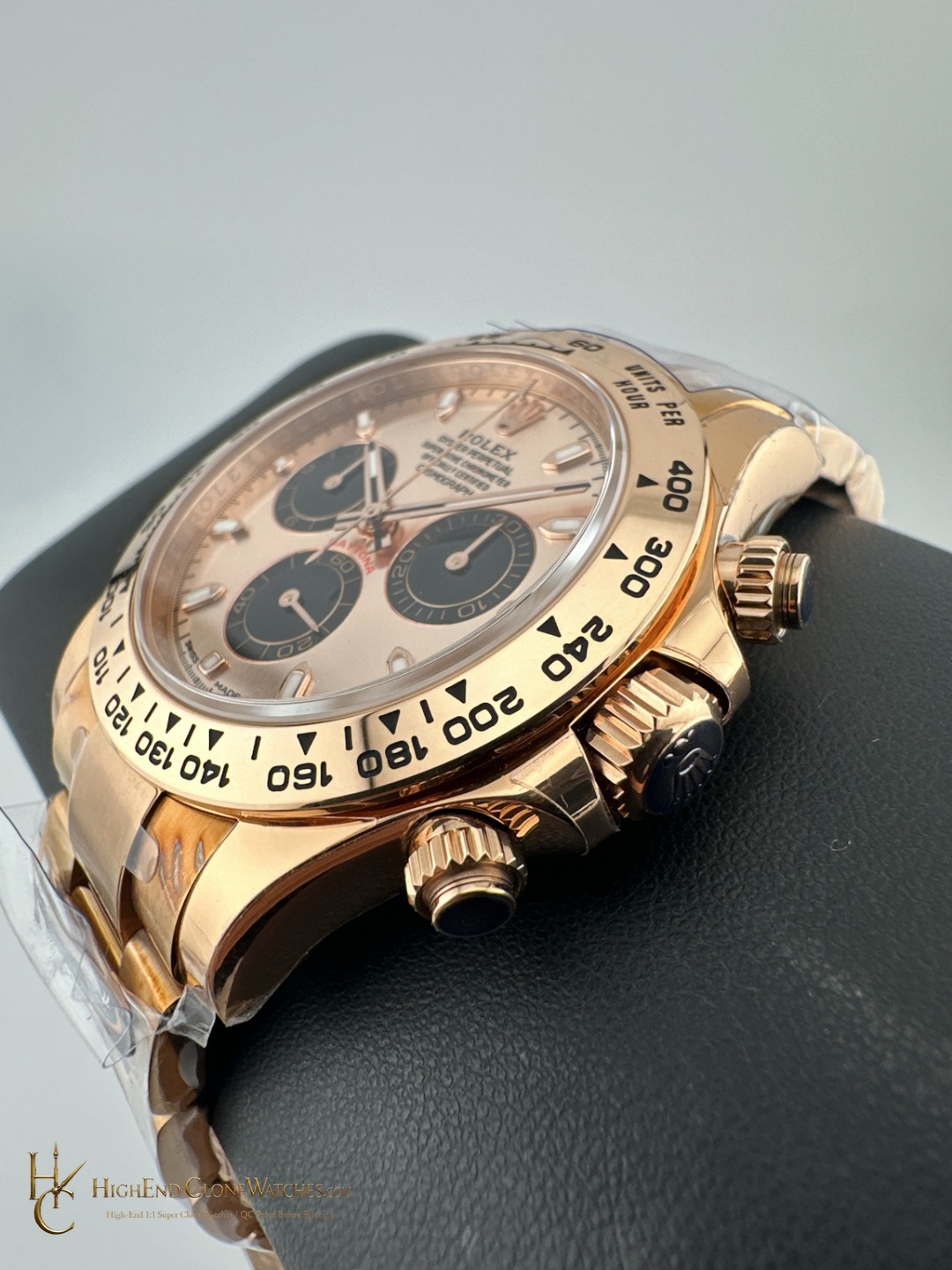 Rolex Daytona m116505-0016 crown and case detail super clone watch