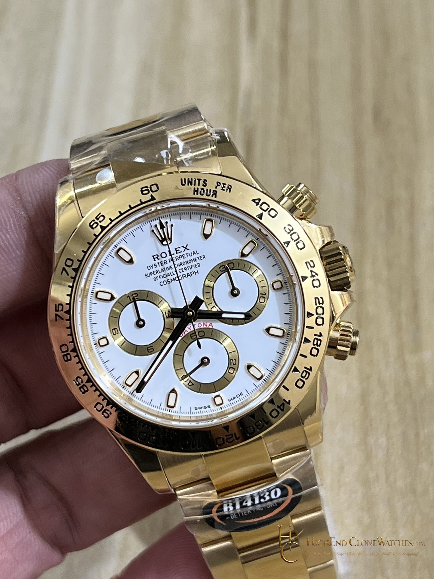 Rolex Daytona 116508-0001 angled dial view super clone watch