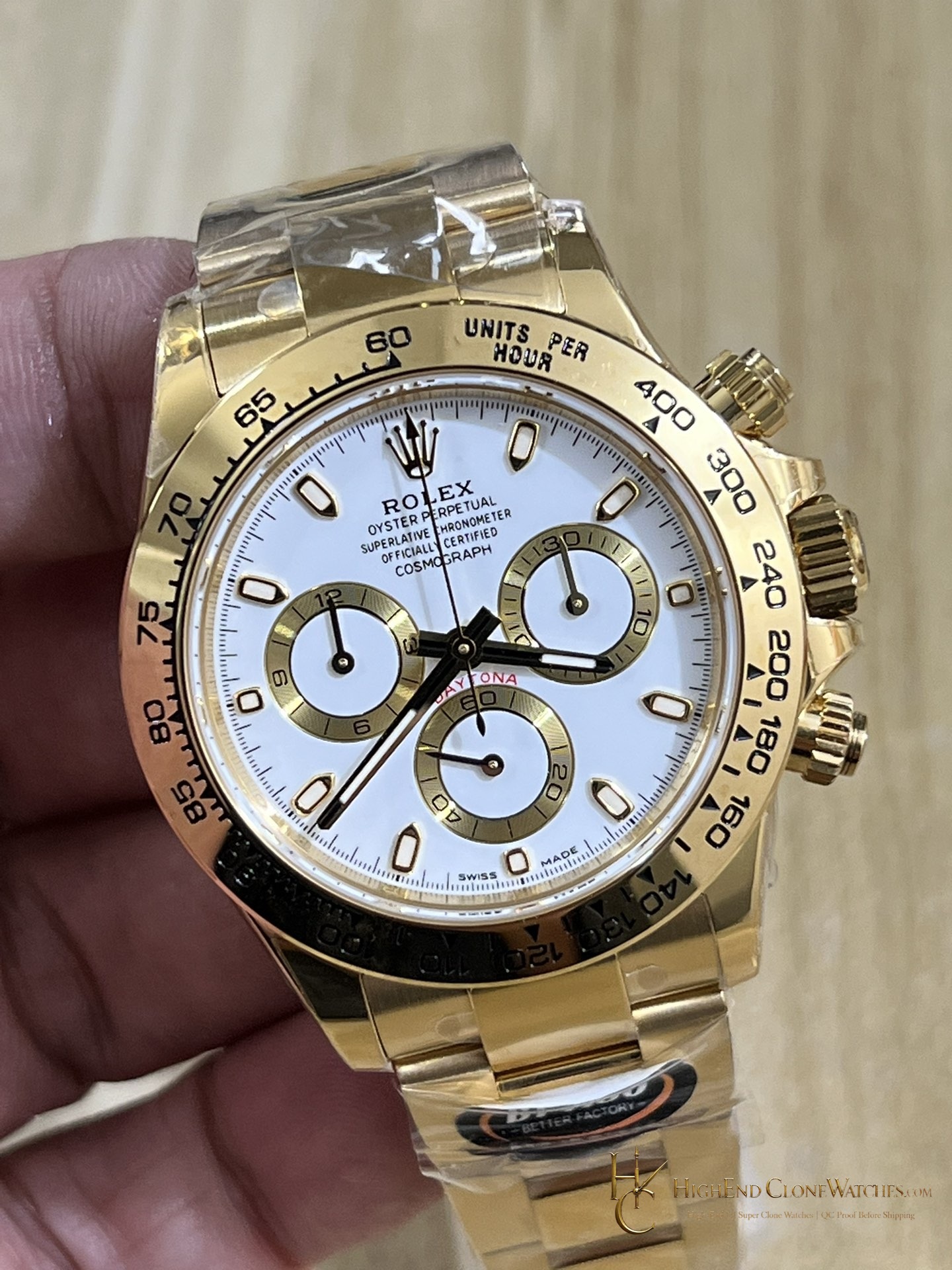 Rolex Daytona 116508-0001 bezel detail super clone watch