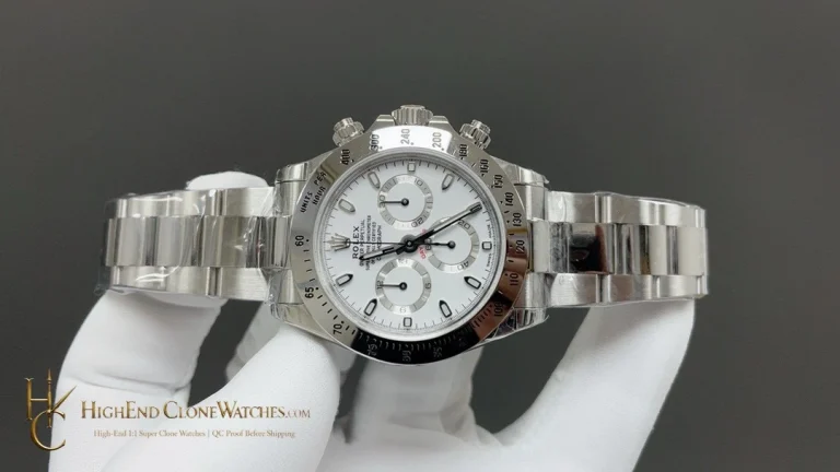 Rolex Daytona 116520-78590 angled dial view super clone watch