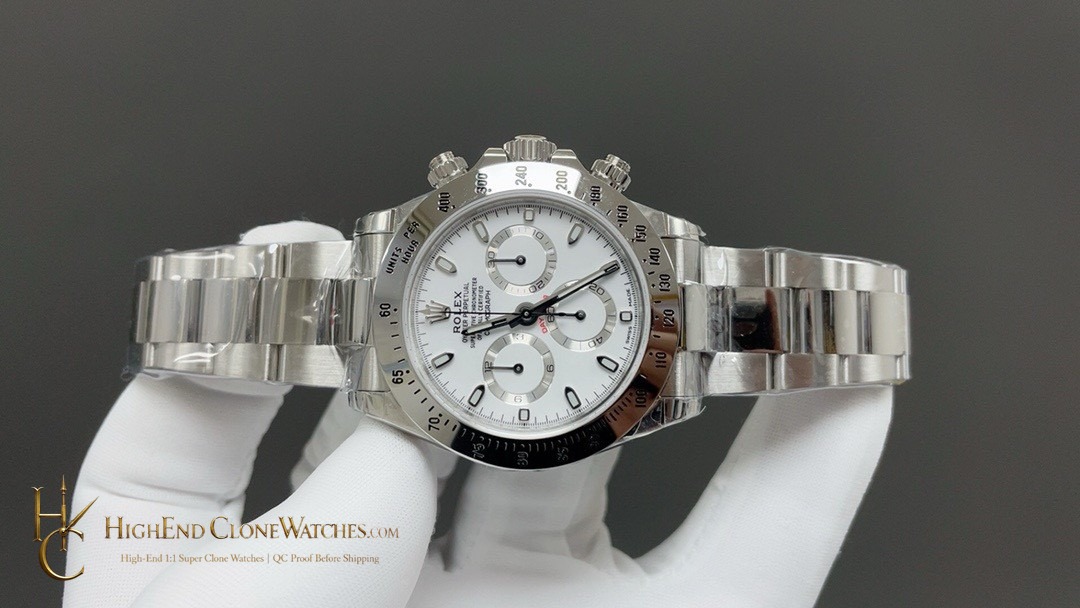 Rolex Daytona 116520-78590 angled dial view super clone watch