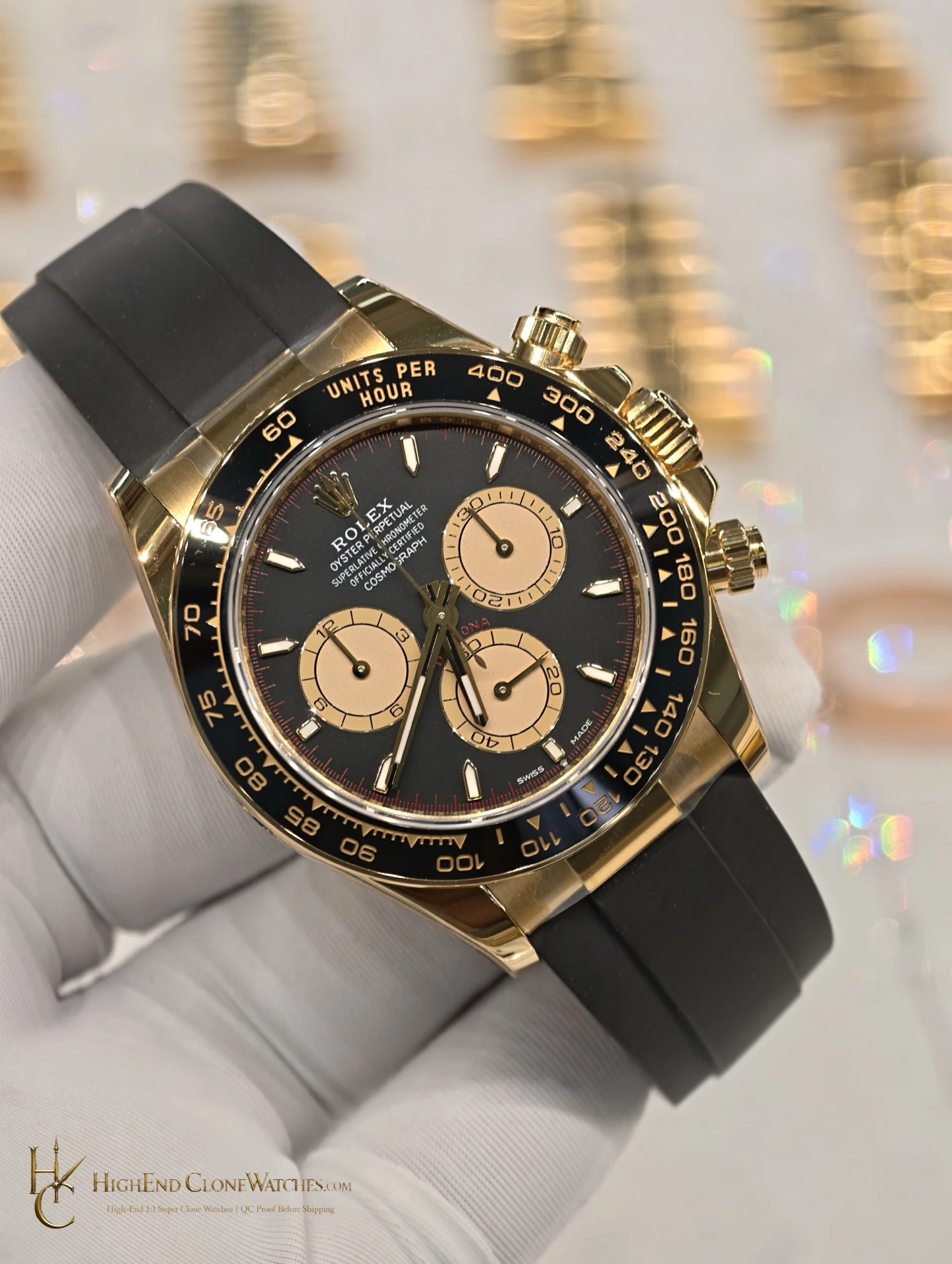 Rolex Daytona 126518LN-0004 angled dial view super clone watch