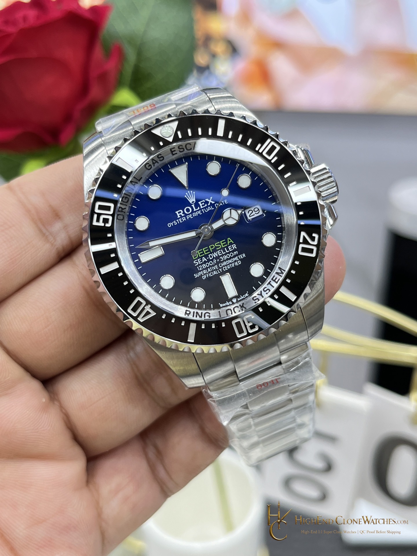 Rolex Deepsea Sea-Dweller 126660 D-Blue dial and marker detail super clone watch