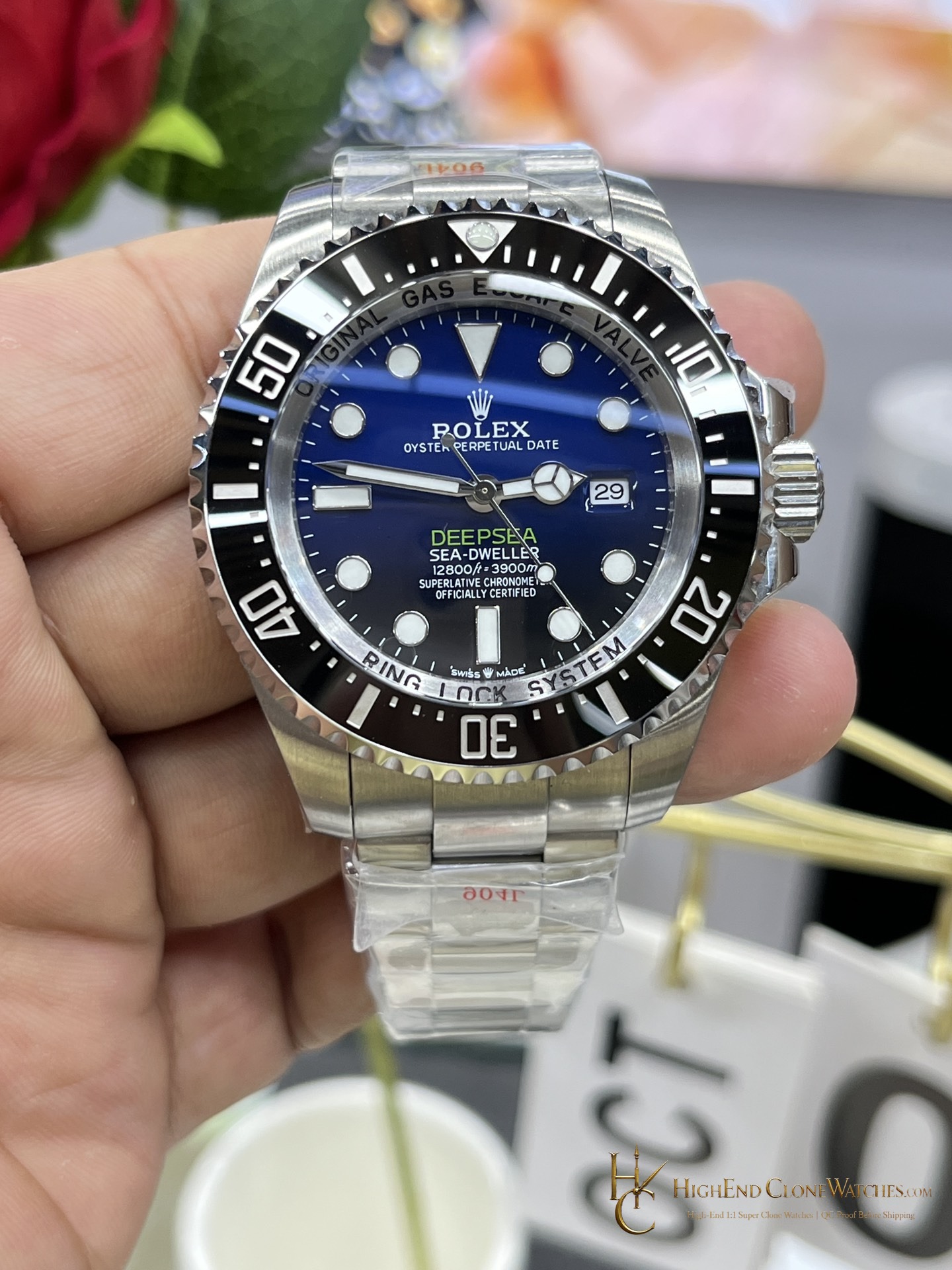 Rolex Deepsea Sea-Dweller 126660 D-Blue side case profile super clone watch