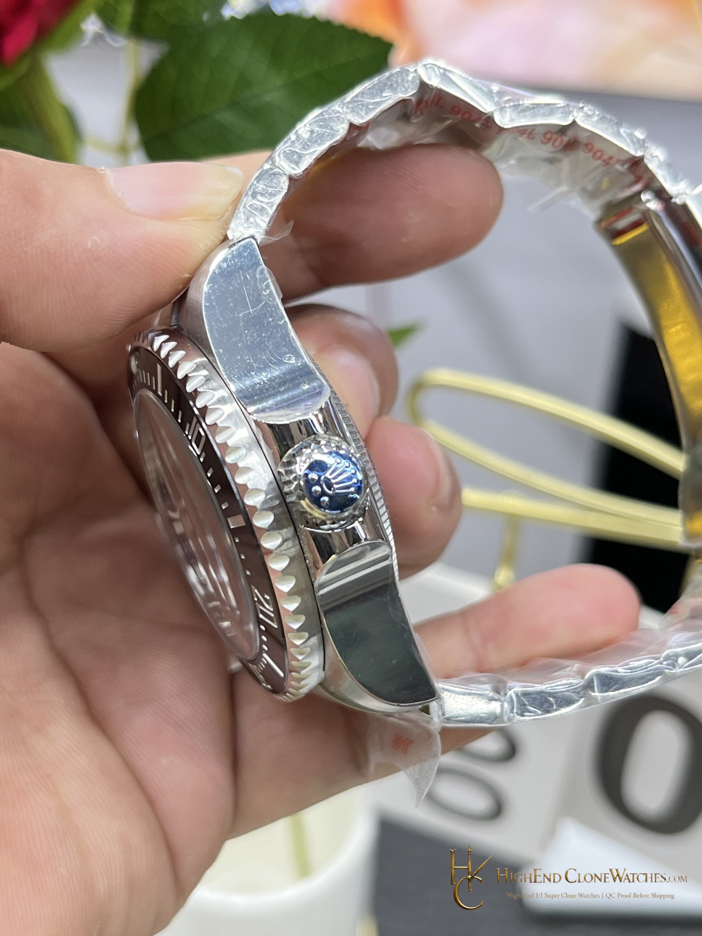Rolex Deepsea Sea-Dweller 126660 D-Blue crown and case detail super clone watch