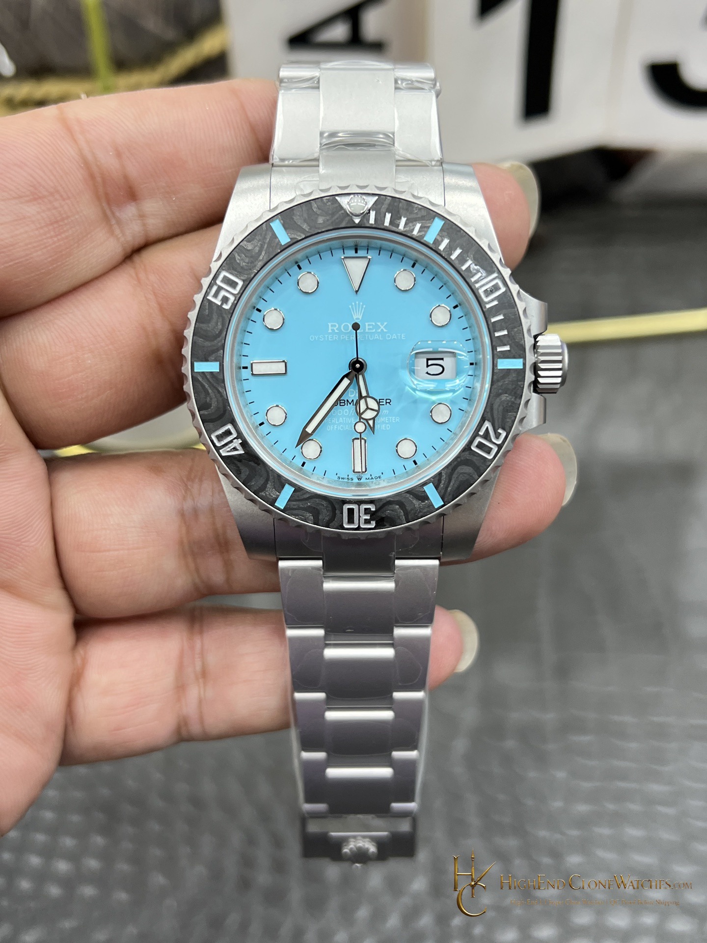 Rolex Submariner DIW Custom front view super clone watch