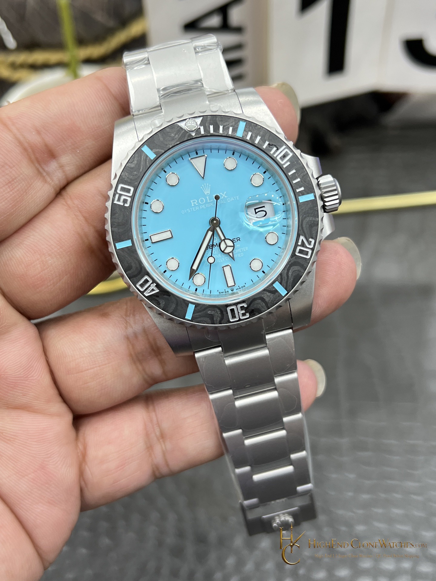 Rolex Submariner DIW Custom angled dial view super clone watch