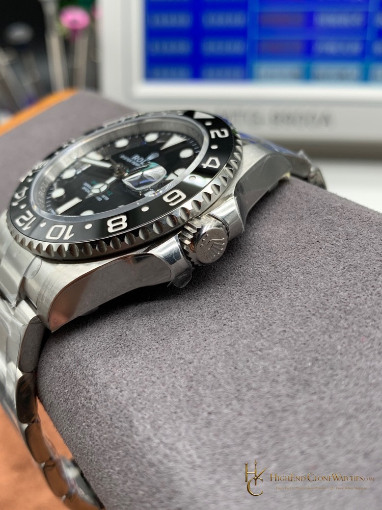 Rolex GMT-Master II 116710LN-0001 bezel detail super clone watch