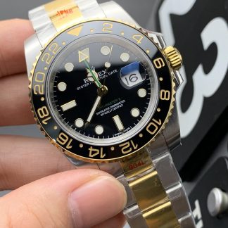 Rolex GMT-Master II 116713-LN angled dial view super clone watch