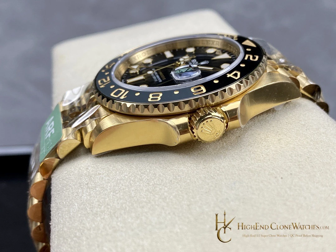 Rolex GMT-Master II 126718GRNR crown and case detail super clone watch