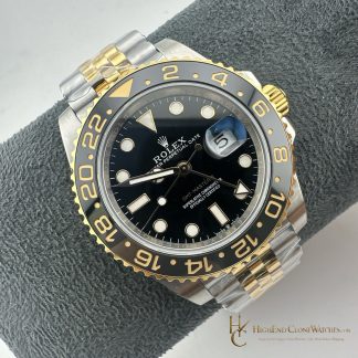 Rolex GMT-Master II 126713GRNR angled dial view super clone watch