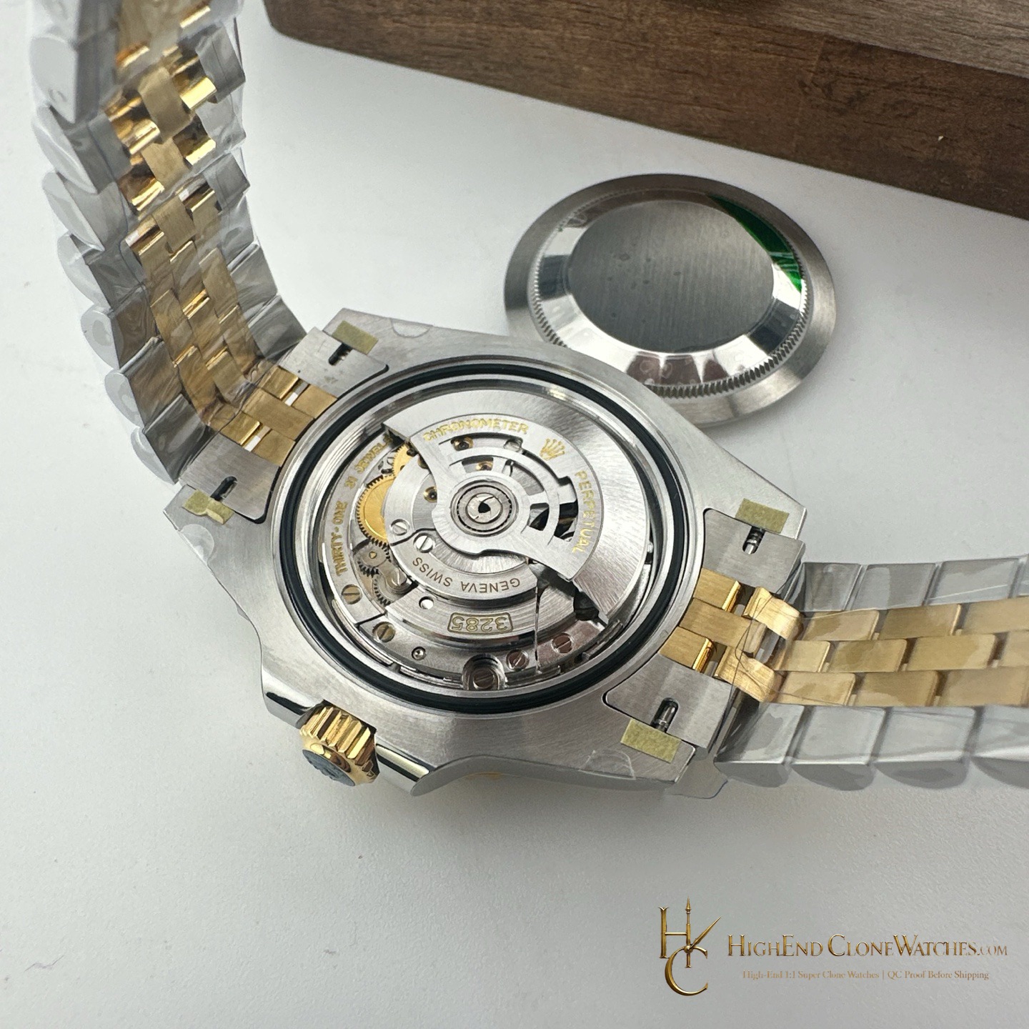 Rolex GMT-Master II 126713GRNR caseback view super clone watch