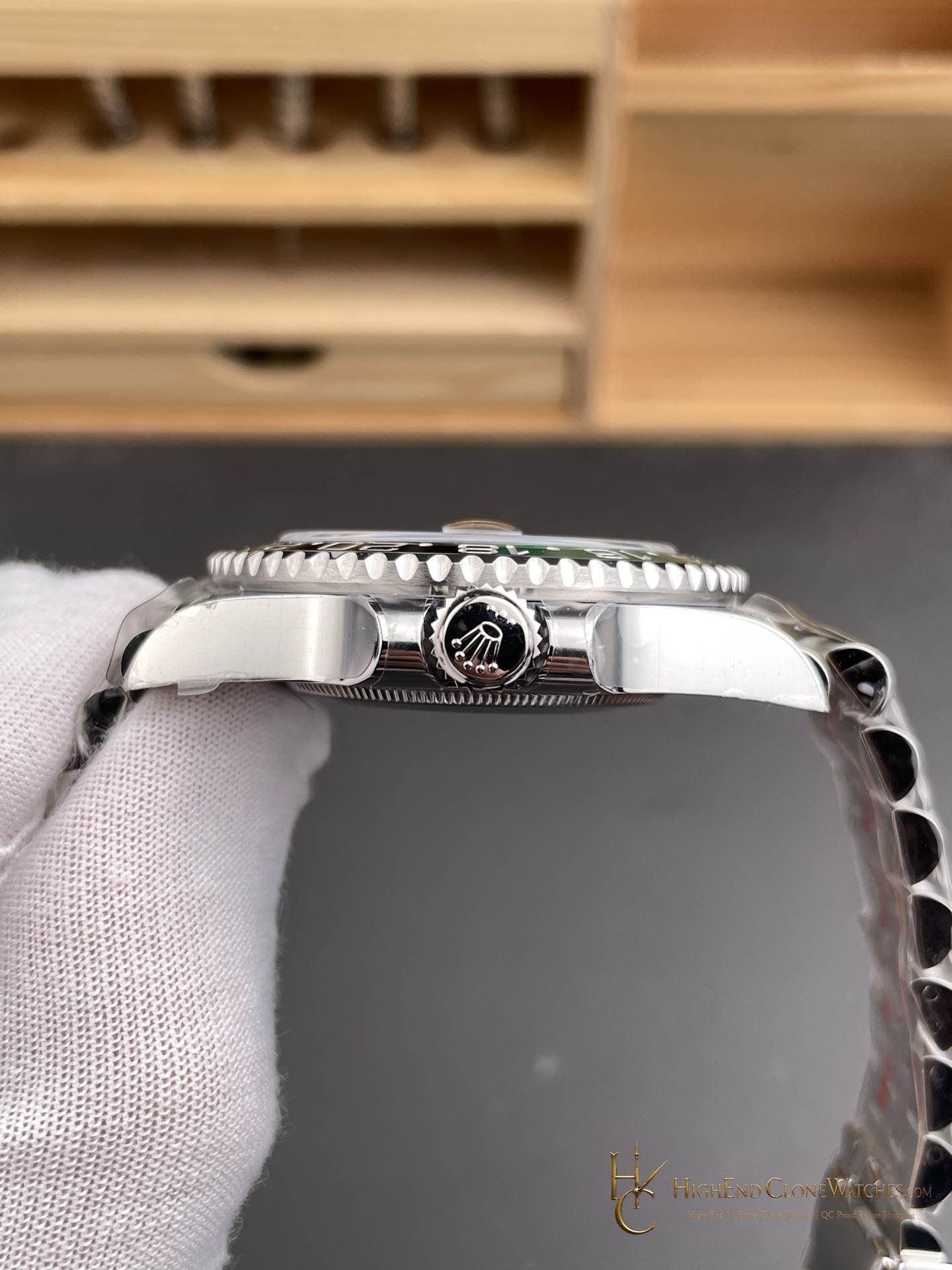 Rolex GMT-Master II M126729VTNR crown and case detail super clone watch