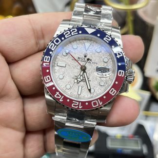 Rolex GMT-Master II 126719BLRO angled dial view super clone watch