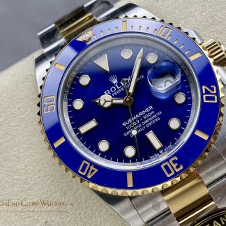 Rolex Submariner 126613LB angled dial view super clone watch