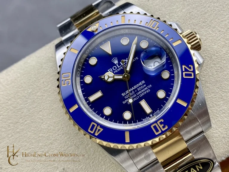 Rolex Submariner 126613LB angled dial view super clone watch