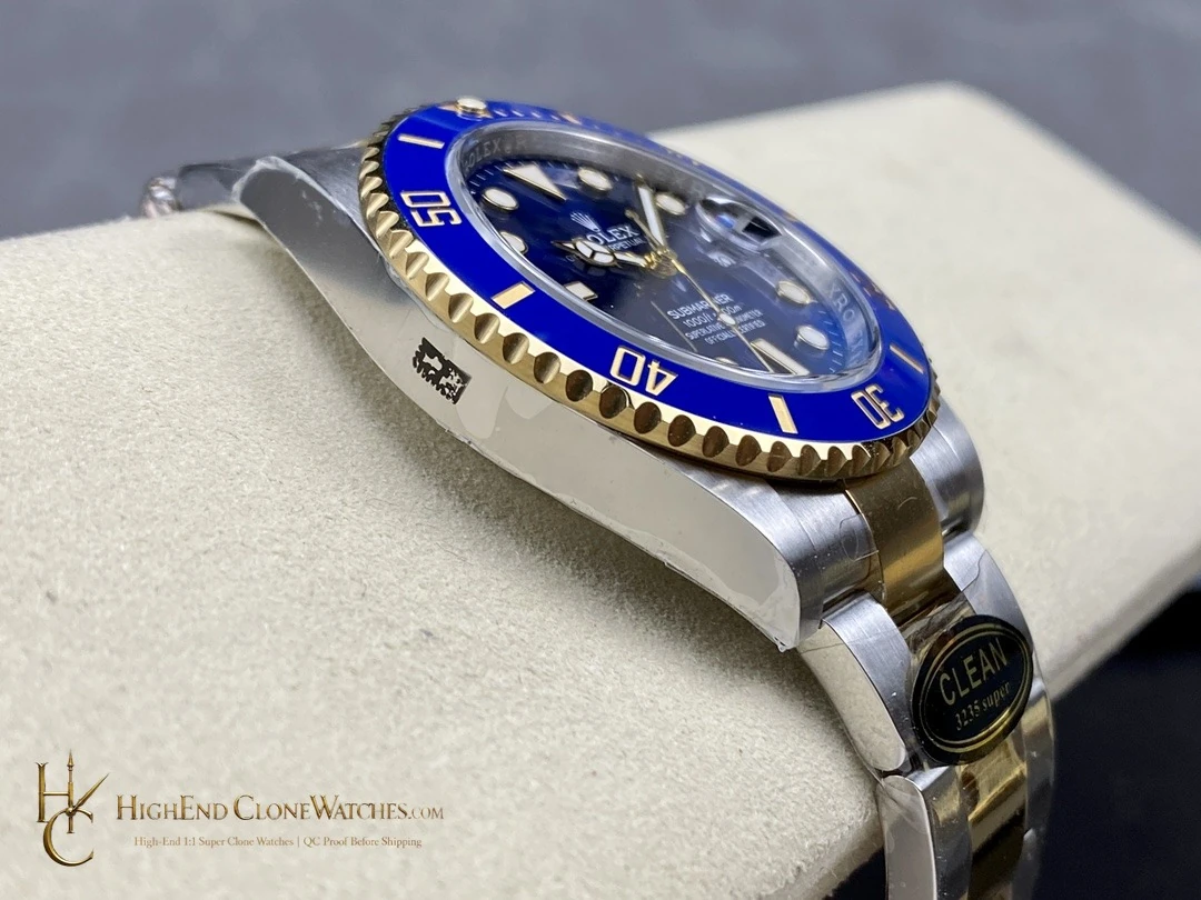 Rolex Submariner 126613LB crown and case detail super clone watch