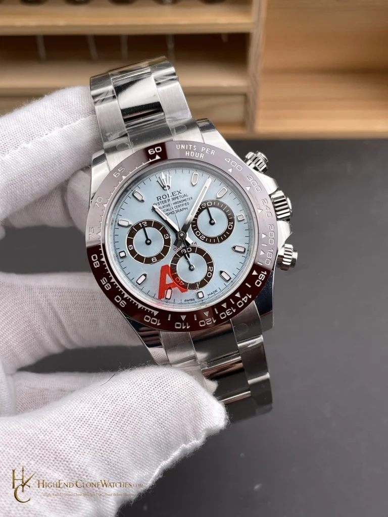 Rolex Daytona 116506-0001 angled dial view super clone watch