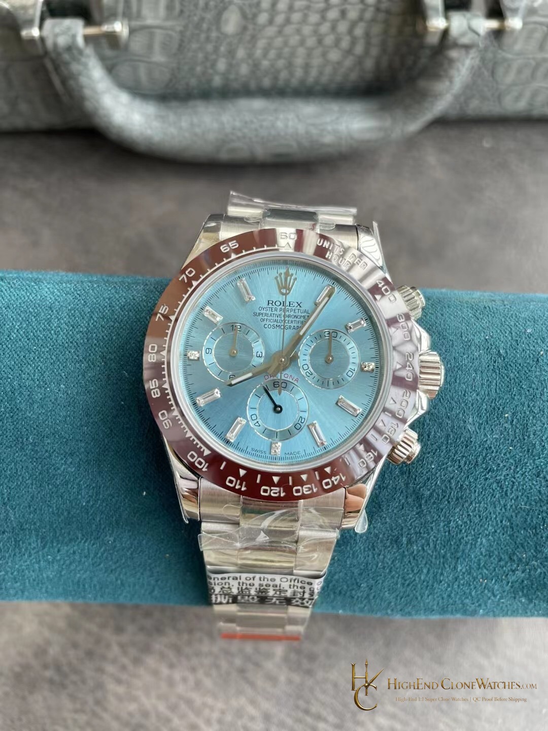 Rolex Daytona M116506-0002 angled dial view super clone watch