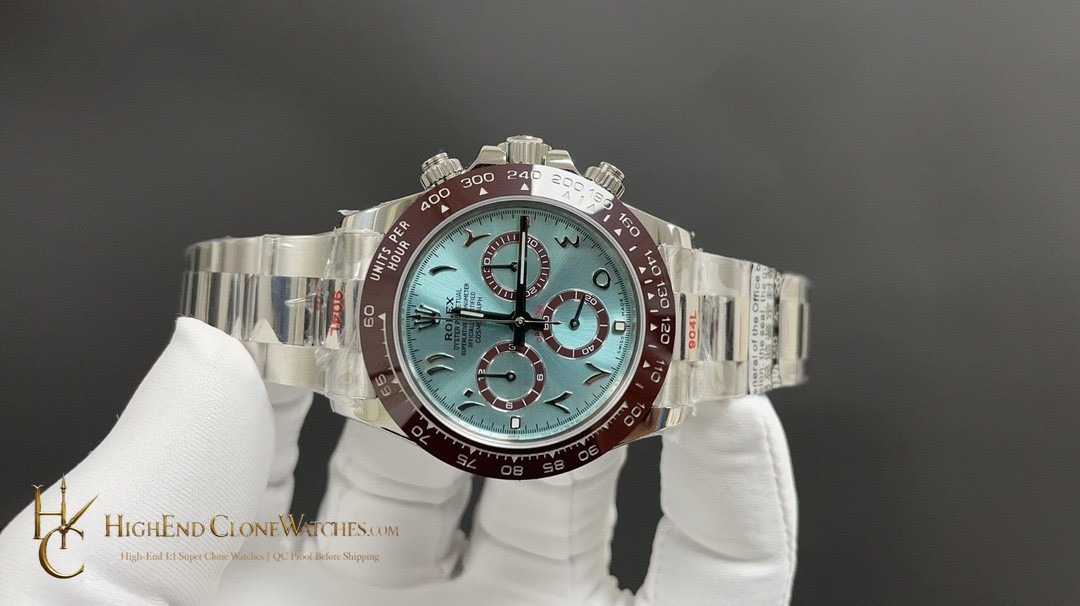 Rolex Daytona 116506 angled dial view super clone watch