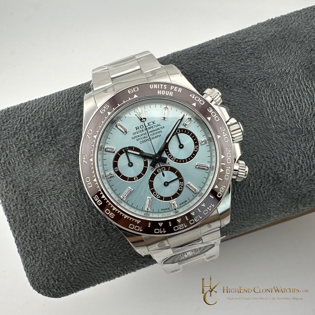 Rolex Daytona M126506-0002 angled dial view super clone watch
