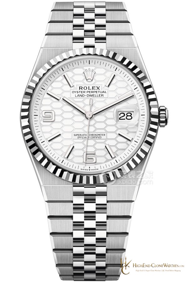 Rolex Land-Dweller 127334 white honeycomb dial super clone watch