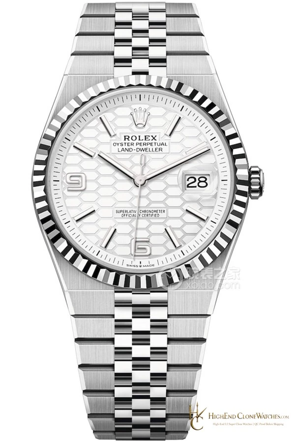 Rolex Land-Dweller 127334 white honeycomb dial super clone watch